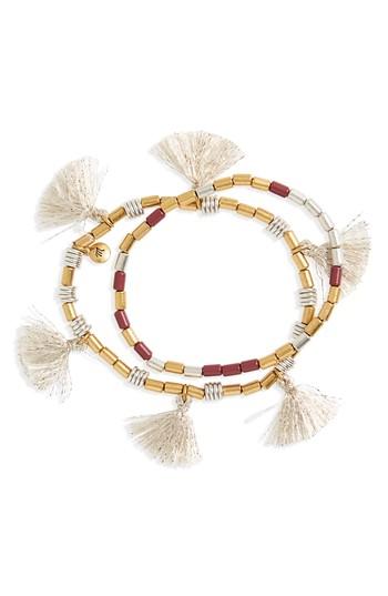 Women's Madewell Set Of 2 Beaded Tassel Bracelets