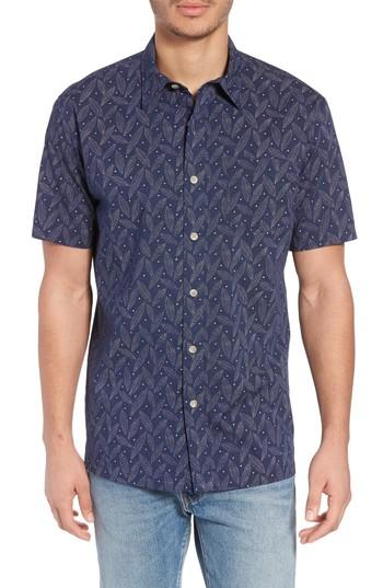 Men's Pendleton Regular Fit Print Short Sleeve Sport Shirt - Blue