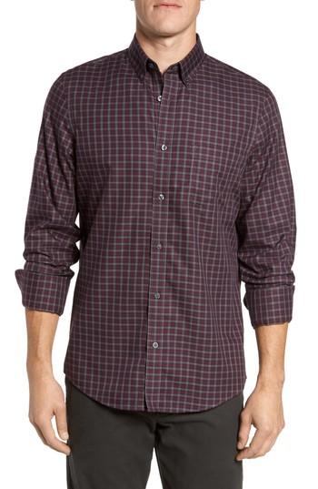 Men's Nordstrom Men's Shop Smartcare(tm) Regular Fit Plaid Sport Shirt - Purple
