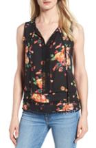 Women's Gibson Embellished Floral Tie Neck Blouse - Black