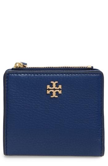 Women's Tory Burch Marsden Leather Mini Wallet - Blue