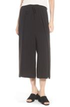 Women's Eileen Fisher Crop Silk Pants, Size - Black