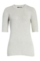 Women's Lafayette 148 New York Rib Knit Silk Blend Sweater, Size - Grey