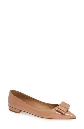 Women's Salvatore Ferragamo Zeri Pointy Toe Flat C - Pink