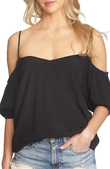 Women's 1.state Balloon Sleeve Off The Shoulder Top, Size - Black