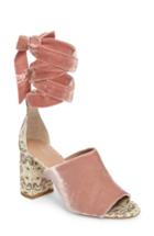 Women's Lewit Liliana Ankle Wrap Velvet Sandal Us / 40eu - Pink