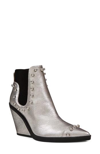 Women's Nine West Zoneout Studded Chelsea Bootie M - Metallic