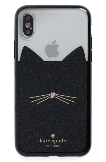 Kate Spade New York Glitter Cat Iphone X Case - Black