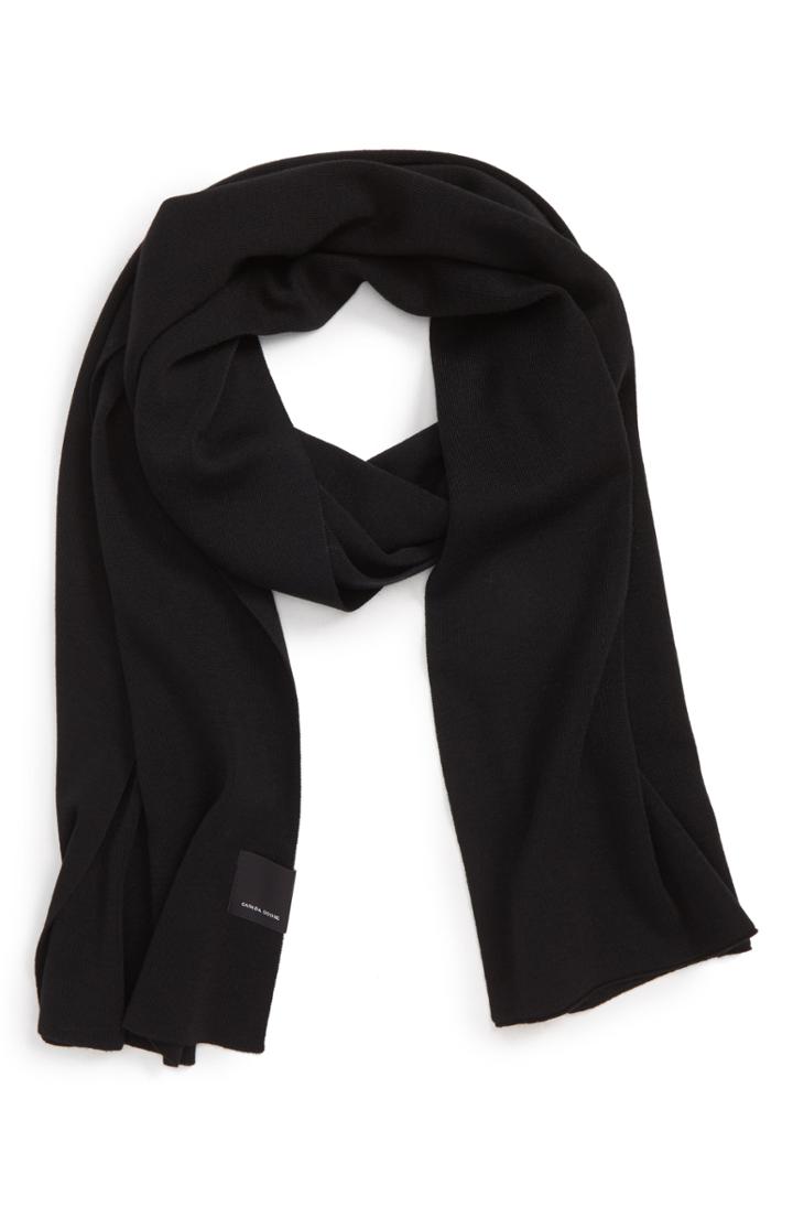 Men's Canada Goose Classic Wool Scarf, Size - Black