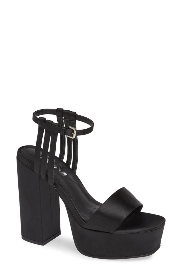 Women's Topshop Ringo Platform Sandal .5us / 41eu M - Black
