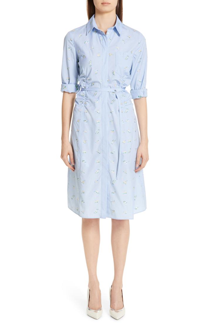 Women's Altuzarra Floral & Gingham Poplin Shirtdress Us / 36 Fr - Purple