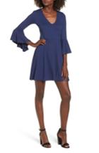 Women's Socialite Bell Sleeve Knit Dress - Blue