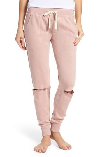 Women's Alternative Slashed Lounge Jogger Pants, Size - Coral