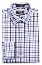 Men's Nordstrom Men's Shop Smartcare(tm) Traditional Fit Plaid Dress Shirt 32 - Purple