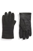 Men's Canada Goose Quilted Leather Gloves With Faux Fur Lining - Black
