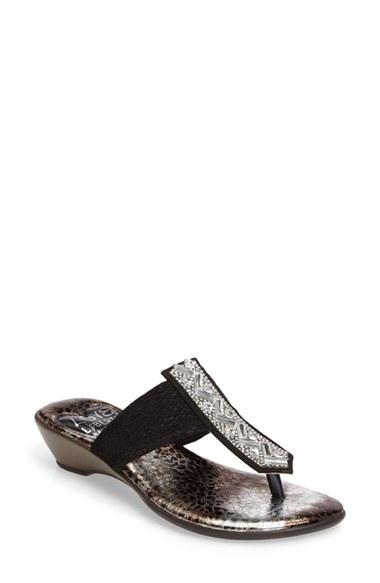 Women's Love And Liberty Paloma Crystal Embellished Flip Flop M - Black