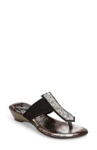 Women's Love And Liberty Paloma Crystal Embellished Flip Flop M - Black