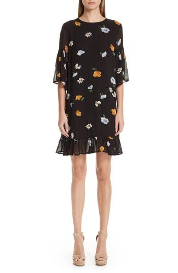 Women's Ganni Dainty Georgette Dress Us / 34 Eu - Black