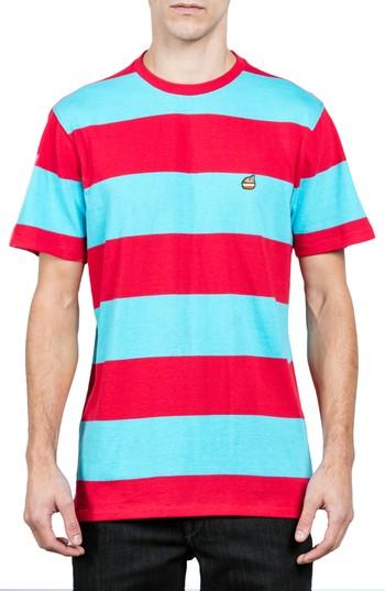 Men's Volcom X Burger Records Stripe T-shirt - Blue