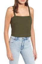 Women's Mimi Chica Rib Knit Crop Tank - Green