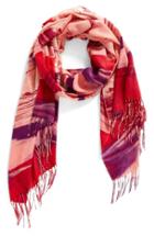 Women's Nordstrom Painted Dream Wool & Cashmere Scarf, Size - Pink