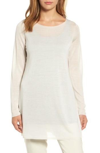 Women's Eileen Fisher Side Slit Tencel Tunic - Ivory