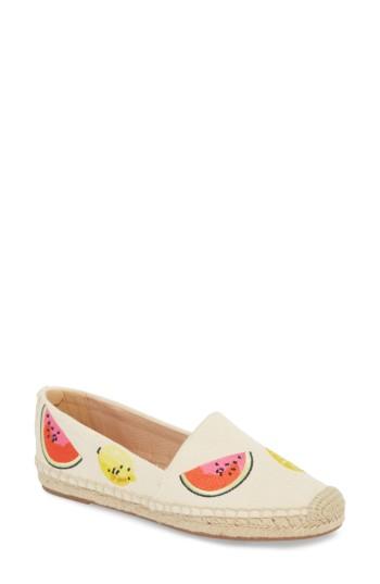 Women's J.crew Fruit Salad Embroidered Espadrille .5 M - Beige