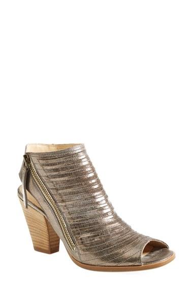 Women's Paul Green 'cayanne' Leather Peep Toe Sandal Us / 7.5uk - Metallic