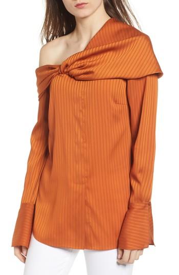 Women's Trouve Draped One-shoulder Top - Brown