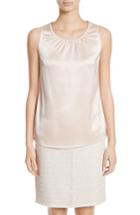 Women's St. John Collection Satin Shell, Size - Coral