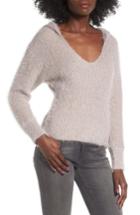 Women's Woven Heart Eyelash Pullover - Beige