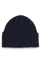 Men's Drakes Donegal Wool Beanie - Blue
