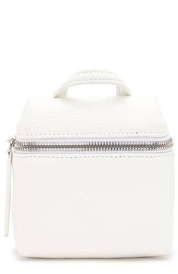 Kara Pebbled Leather Micro Satchel - White