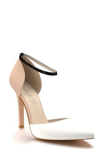 Women's Shoes Of Prey D'orsay Ankle Strap Pump .5 B - White
