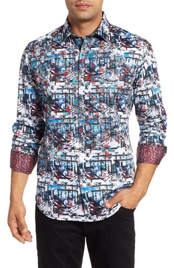 Men's Robert Graham Larson Classic Fit Sport Shirt - Blue