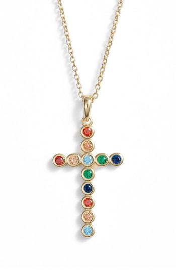 Women's Argento Vivo Rainbow Cross Pendant Necklace