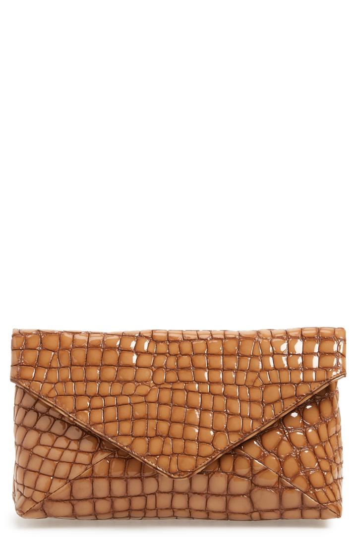 Dries Van Noten Croc Embossed Leather Clutch -