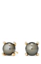 Women's David Yurman Genuine Pearl Earrings With Diamonds In 18k Gold