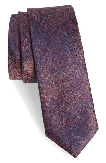 Men's Calibrate Alexander Paisley Silk Tie, Size - Metallic