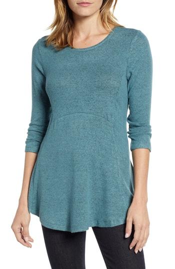 Women's Bobeau Brushed Babydoll Tunic - Blue/green