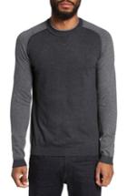 Men's Ted Baker London Pepmint Herringbone Sleeve Sweatshirt (m) - Black