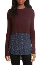 Women's Veronica Beard Garrett Mixed Media Tunic - Red