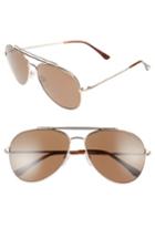 Men's Tom Ford Indiana 60mm Polarized Aviator Sunglasses - Shiny Rose Gold/ Light Brown