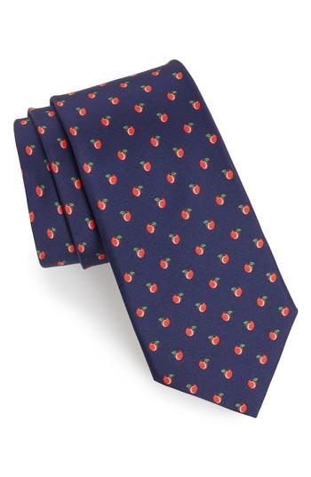 Men's Bonobos Peach Toss Print Silk Tie, Size - Orange