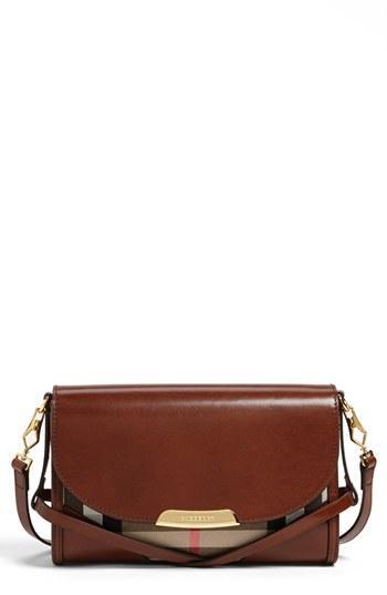 Burberry 'house Check' Crossbody Bag Dark Tan