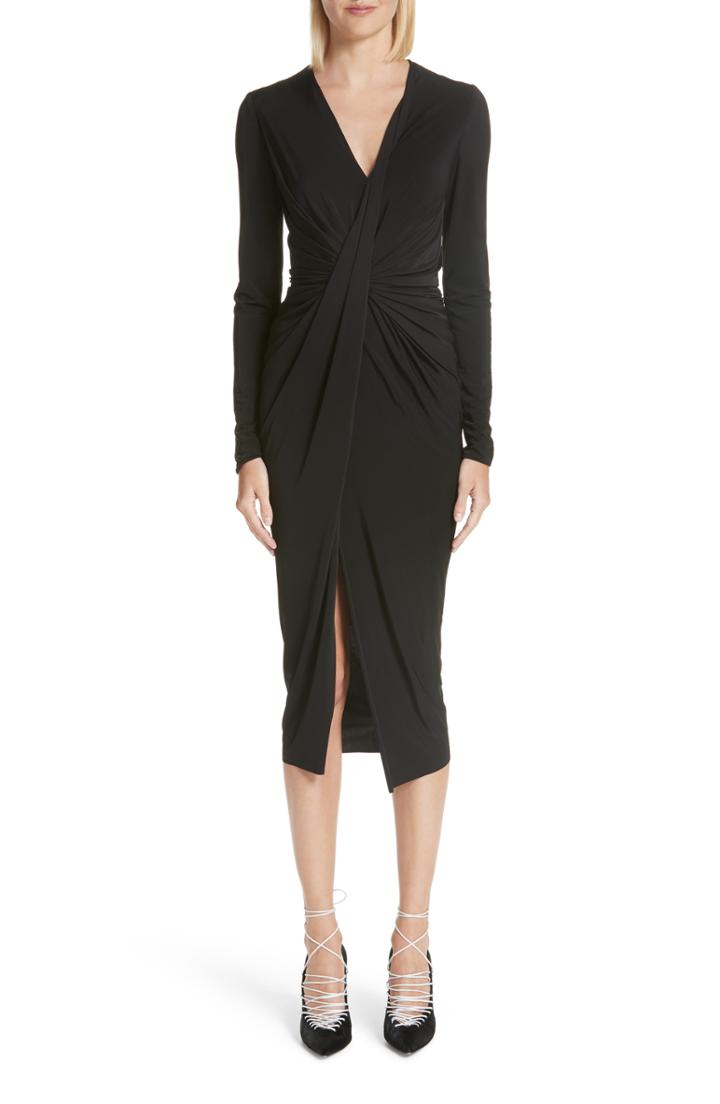 Women's Jason Wu Gather Detail Jersey Midi Dress - Black