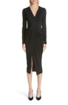 Women's Jason Wu Gather Detail Jersey Midi Dress - Black