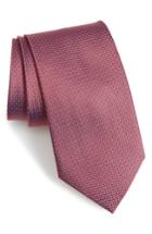 Men's Brioni Neat Geometric Silk Tie, Size - Red