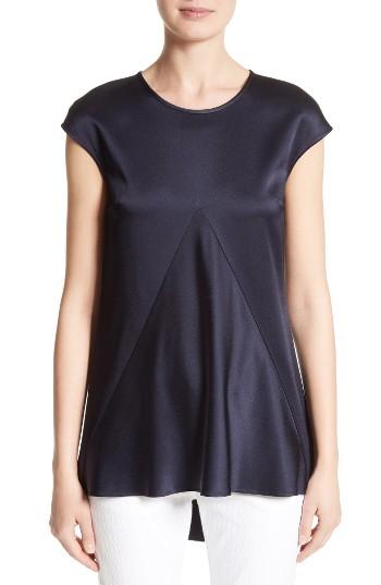 Women's St. John Collection Satin Back Crepe Top - Blue