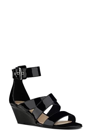 Women's Nine West Piwow Wedge Sandal .5 M - Black